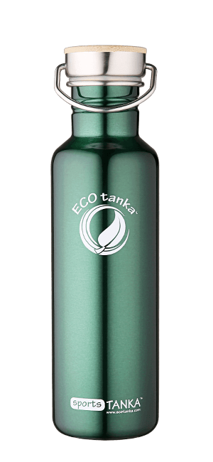 ECOtanka sportstanka with stainless steel bamboo lid Green