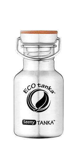 teenyTANKA with stainless steel bamboo lid ECOtanka teenyTANKA 350ml stainless steel bottle