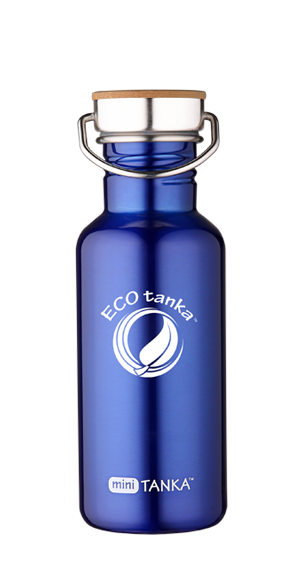 ECOtanka miniTANKA 600ml stainless steel bottle ECOtanka miniTANKA with stainless steel bamboo lid Blue