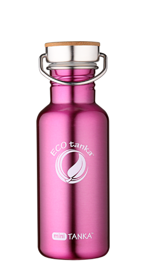ECOtanka miniTANKA 600ml stainless steel bottle ECOtanka miniTANKA with stainless steel bamboo lid Pink