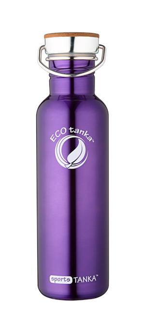 ECOtanka sportstanka with stainless steel bamboo lid Purple