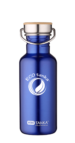 ECOtanka miniTANKA 600ml stainless steel bottle ECOtanka miniTANKA with stainless steel bamboo lid Blue