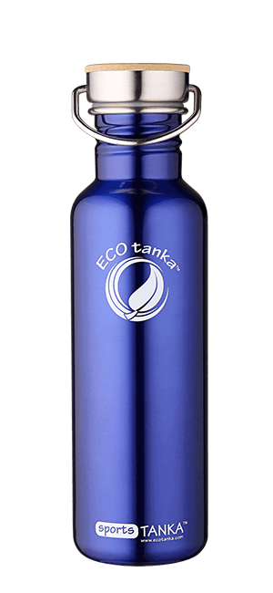 ECOtanka sportstanka with stainless steel bamboo lid Blue